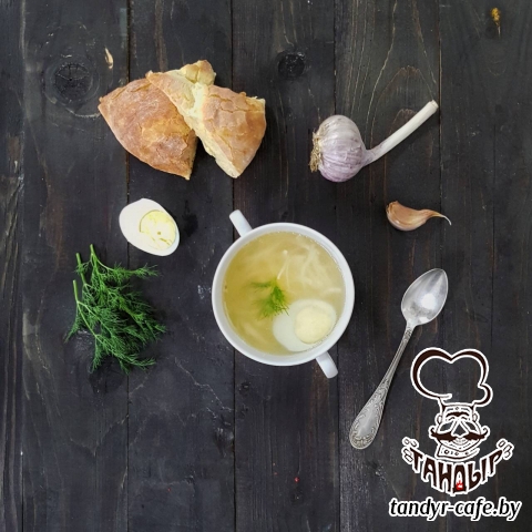 Бульон с курицей,яйцом и зеленью 270гр.